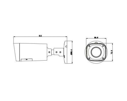 Уличная цилиндрическая CVI видеокамера DH-HAC-HFW1200RP-VF-IRE6-S3